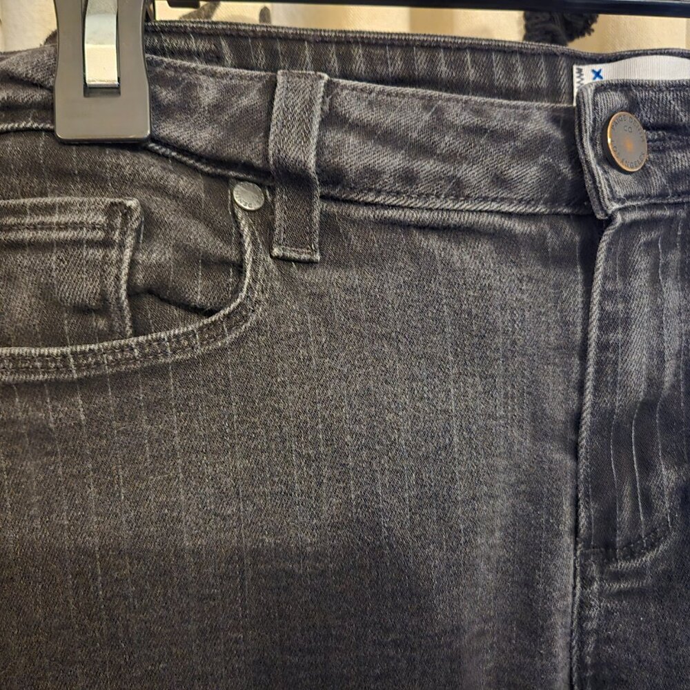 Paige Steele Pinstripe Skinny Jeans - Faded Black Striped - Picture 3 of 9
